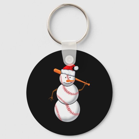 Porte-clés Baseball Fan Snowman Funny Christmas Gift (Recto)