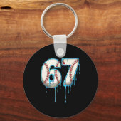 Porte-clés Baseball Ice Cream Drip 67 Six Seven Meme Number 6 (Recto)