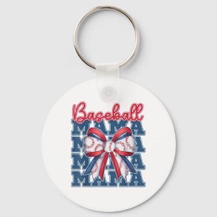 Porte-clés Baseball Mama Coquette Bow Sport Maman Fête des mè