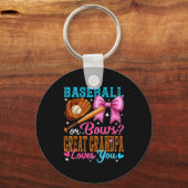 Porte-clés Baseball Or Bows Great Grandpa Loves You Gender Re (Recto)