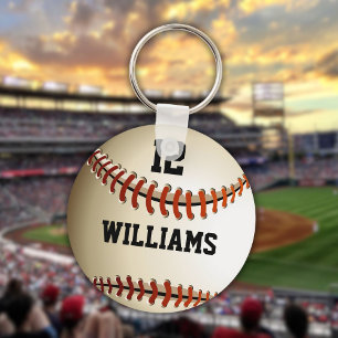 Porte-clés Baseball personnalisé avec nom et numéro