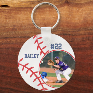 Porte-clés Baseball Pin Nom Jersey Numéro Photo