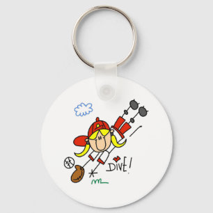 Porte-clés Baseball Plongeuse Filles T-shirts et Cadeaux de S