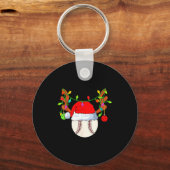 Porte-clés Baseball Reindeer Santa Hat Christmas (Recto)