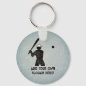 Porte-clés Baseballer - Pochette d'action - votre texte des d (Recto)