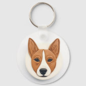 Porte-clés Basenji Chien 3D Inspiré (Verso)