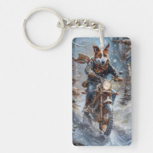 Porte-clés Basenji Chien équitation Moto Noël