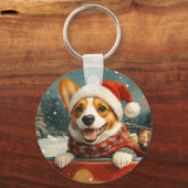Porte-clés Basenji Dog Roller Dessous de verre Noël (Verso)