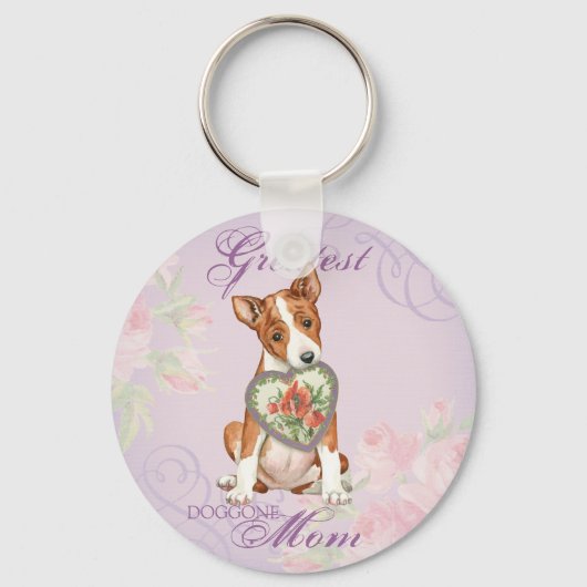 Porte-clés Basenji Heart Mom (Recto)