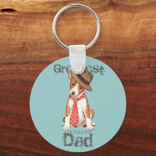 Porte-clés Basenji Papa (Recto)