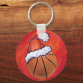 Porte-clés Basket-ball à Santa Hat (Recto)