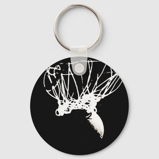 Porte-clés Basket-ball Black White Pop Art (Recto)