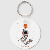 Porte-clés Basket-ball de la galaxie spatiale de l'astronaute (Recto)