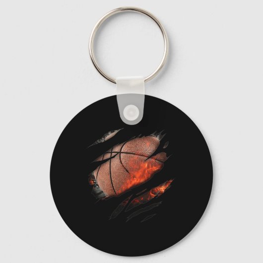 Porte-clés Basket-ball en moi Design (Recto)