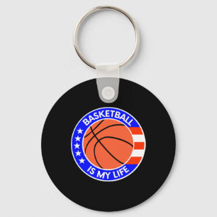Porte-clés Basket-ball est ma vie est la vie États-Unis Drape