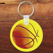 Porte-clés Basket-ball Jaune Orange (Recto)