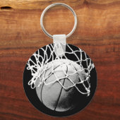 Porte-clés Basket-ball noir et blanc (Recto)