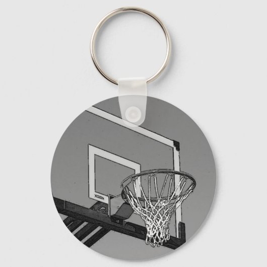 Porte-clés Basket-ball noir et blanc (Recto)