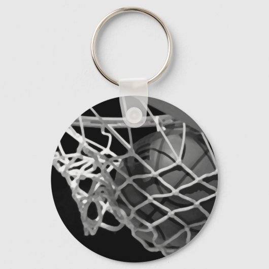 Porte-clés Basket-ball noir et blanc (Recto)