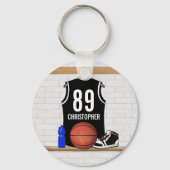Porte-clés Basket-ball noir et blanc du Jersey (Verso)