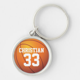 Porte-clés Basket-ball personnalisé de nom et de nombre