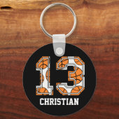 Porte-clés Basket-ball personnalisé numéro 13 (Recto)