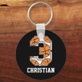 Porte-clés Basket-ball personnalisé numéro 3 (Recto)