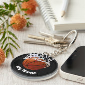 Porte-clés Basket-ball Votre nom Personnalisé (Devant Droit)