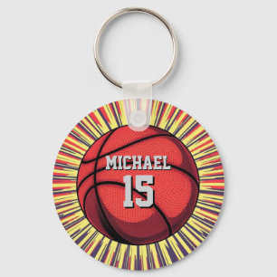 Porte-clés Basket-ball Votre nom Pop Art