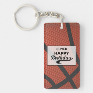 Porte-clés Basketball Anniversaire Nom Personnalisé Grande Ba