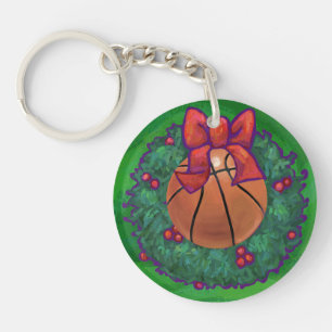 Porte-clés Basketball dans la couronne de Noël