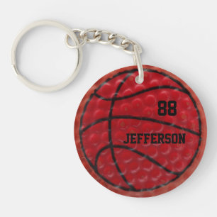 Porte-clés Basketball Gros plan personnalisé Nom et numéro