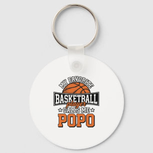 Porte-clés Basketball Popo Funny Vintage Sports Design_1