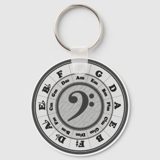 Porte-clés Bass Clef Cercle de la cinquième (Recto)