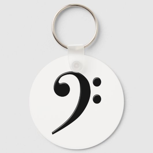 Porte-clés Bass Clef - F Clef Music Symbole (Recto)