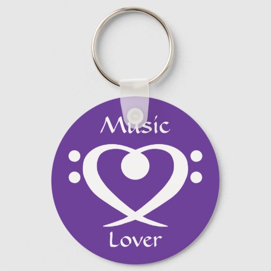 Porte-clés Bass Clef Heart Music Porte - clé (Recto)
