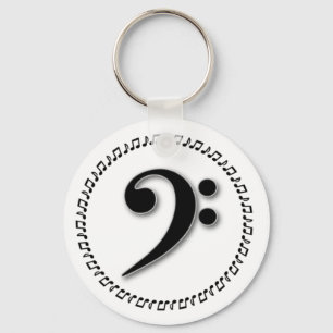 Porte-clés Bass Clef Music Note Design
