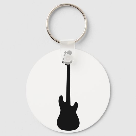 Porte-clés Basse Guitare Silhouette, instrument de musique (Recto)