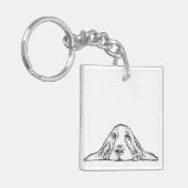 Porte-clés basset blanc (Devant gauche)