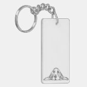 Porte-clés basset blanc (Devant gauche)