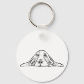 Porte-clés basset blanc (Recto)