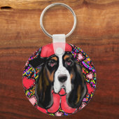 Porte-clés Basset Hound (Recto)