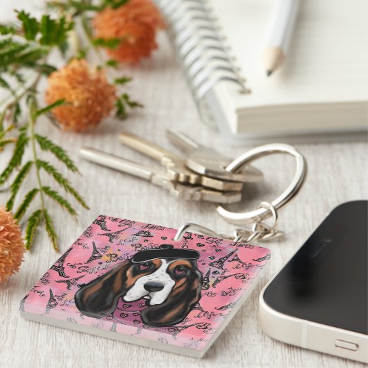 Porte-clés Basset Hound (Devant Droit)