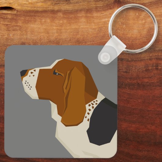 Porte-clés Basset Hound (Verso)