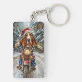 Porte-clés Basset Hound Chien équitation Moto Noël (Dos)