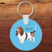 Porte-clés Basset hound dessin de chien (Recto)