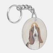 Porte-clés Basset Hound Peinture - Cute Original Chien Art (Devant gauche)