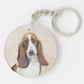 Porte-clés Basset Hound Peinture - Cute Original Chien Art (Dos)
