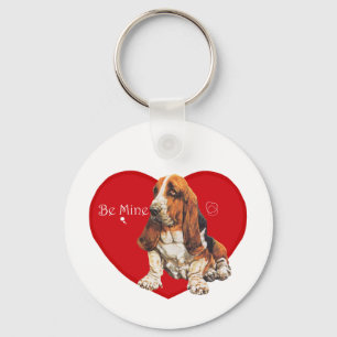 Porte-clés Basset Hound Valentine