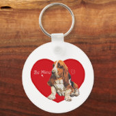 Porte-clés Basset Hound Valentine (Recto)